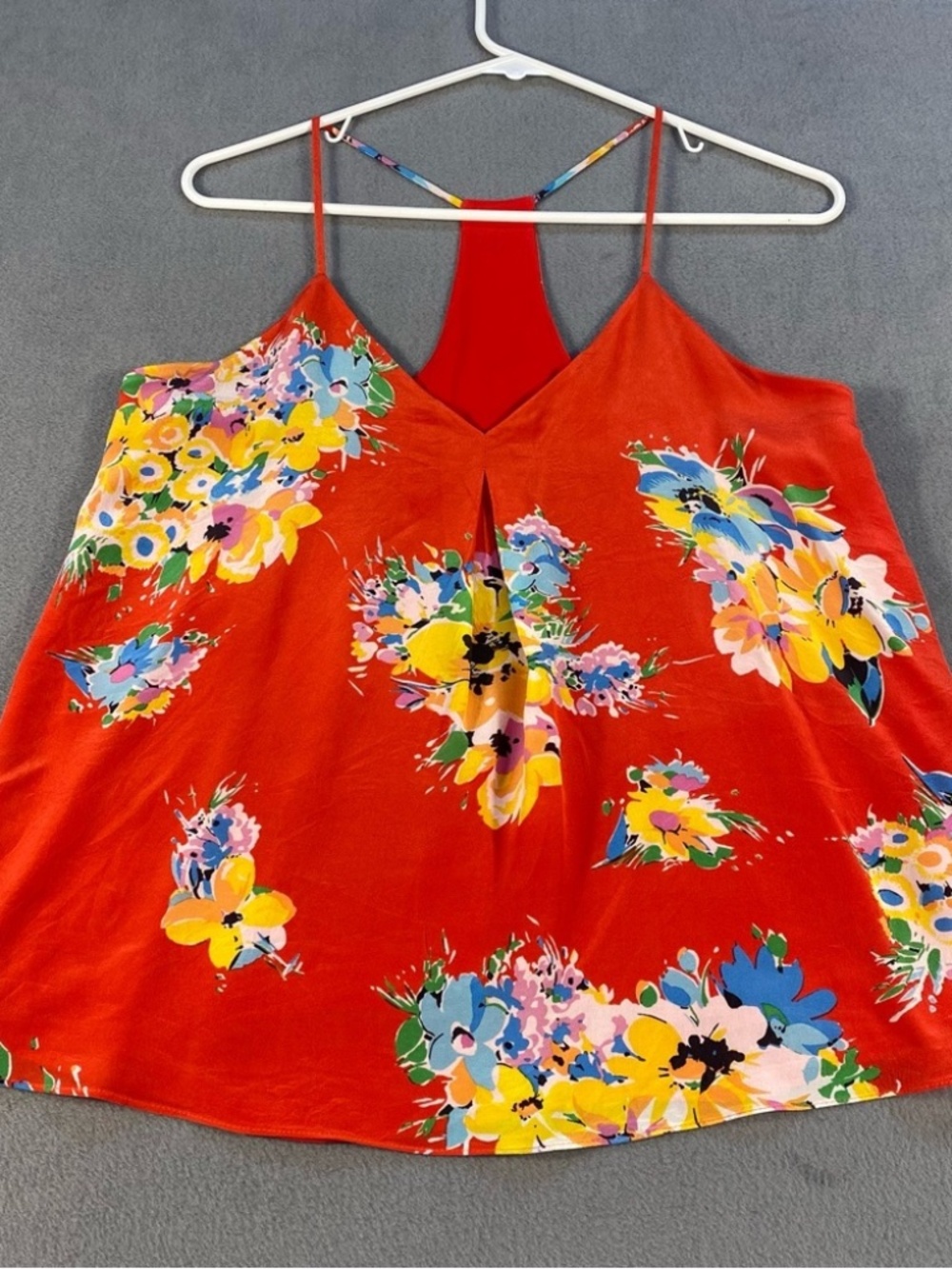 Polo by Ralph Lauren Women’s Flowy Red Floral Silk Halter Tank Top Small
